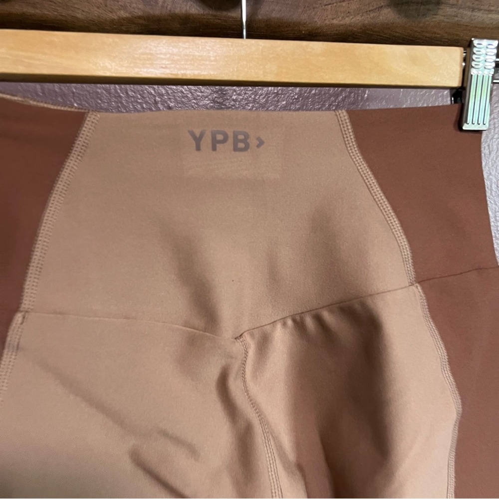 YPB Brown and Tan Colorblock Leggings - Picture 4 of 7